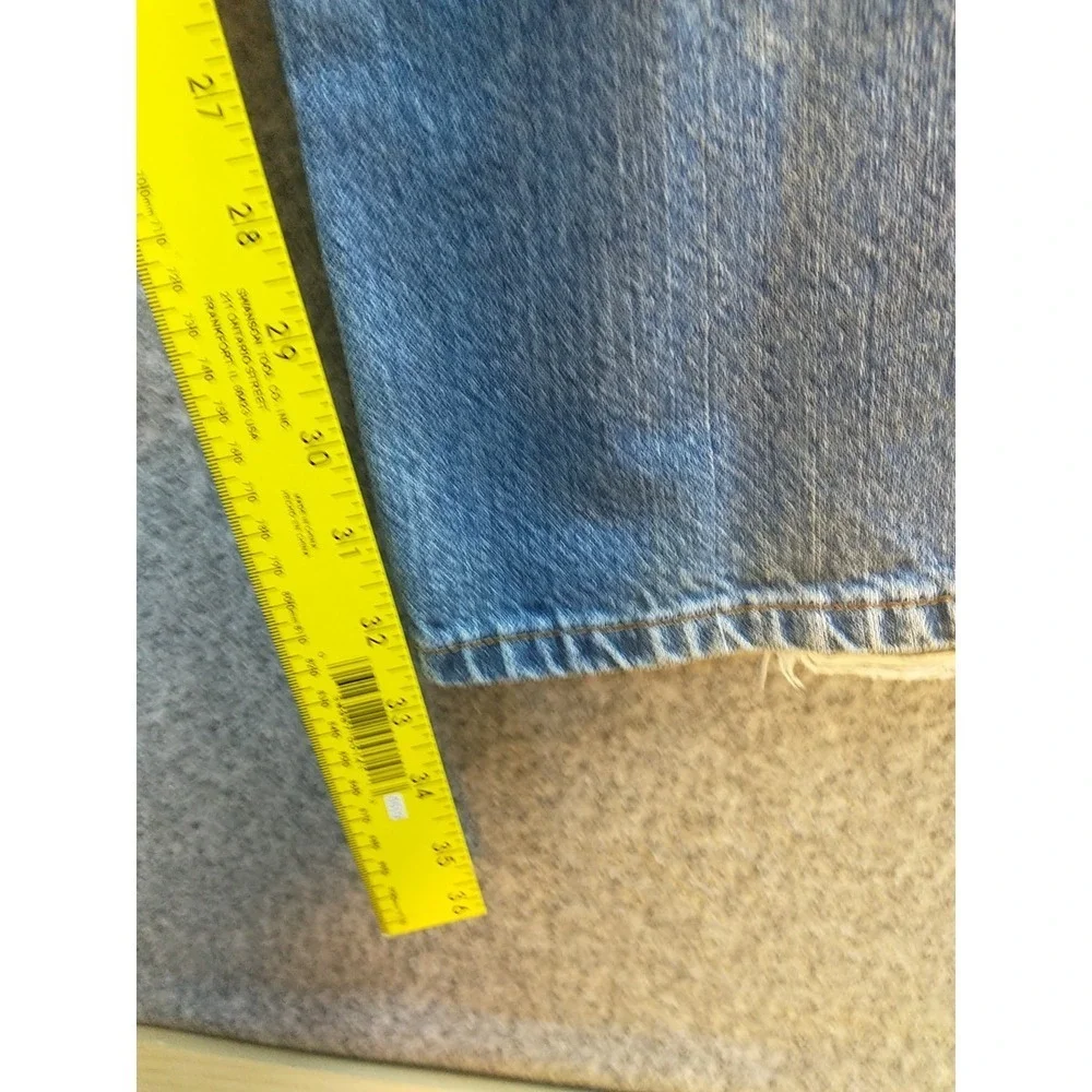 Levis 527 Slim Bootcut Jeans Mens 36x33 Medium Wash Blue Distressed 100% Cotton